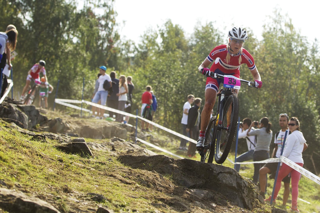 VM I HAFJELL: Lene Byberg ga jernet under VM på hjemmebane i Hafjell. Men nå er det slutt. Foto: Kristoffer Kippernes Lene Byberg VM Hafjell 2014 - Foto Kristoffer Kippernes