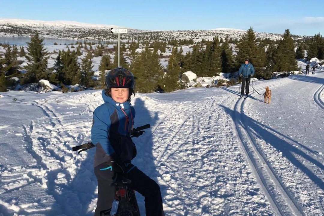 Strålende turvær på Sjusjøen lørdag satte fine rammer for sesongens førte tur på snø. Foto: Tom Ruud Lillehammer fatbike kickoff Nov 11-17 - Sjusjøen - Foto Tom Ruud 1200x800