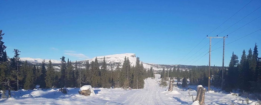 Dagen startet med strålende sol - her fra gruppa som syklet på Skeikampen. Foto: Stian Lund Lillehammer fatbike kickoff Nov 11-17 - Skeikampen - Foto Stian Lund 1400x564