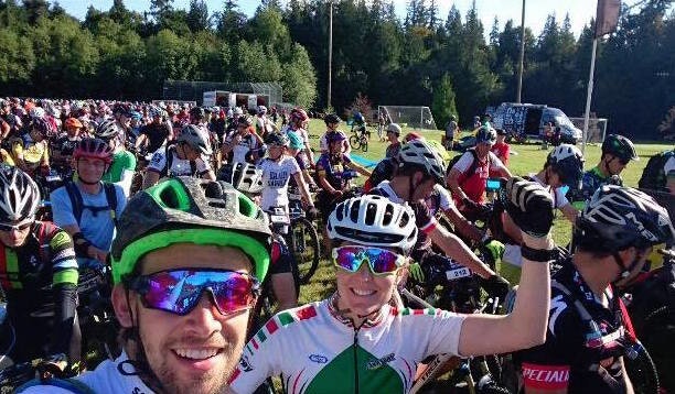 Martine Stenbro og Jørgen Ertnes før BC Bike Race. Foto: Privat Jørgen - Martine Stenbro MC Bike Race 2016 - Privat