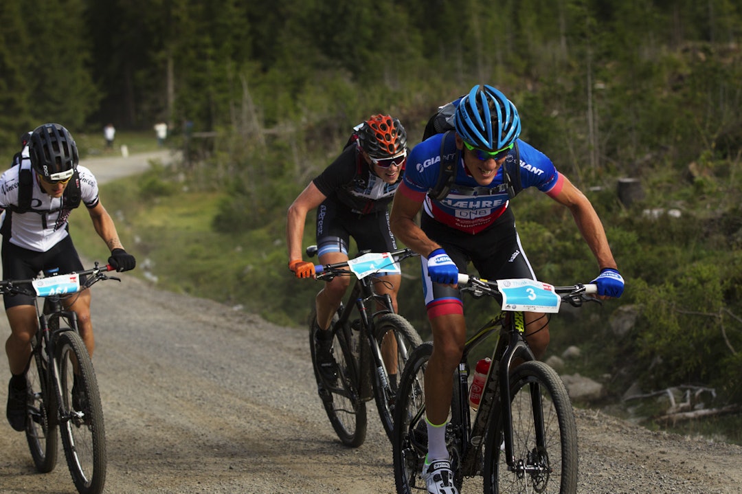 ANGREP PÅ ANGREP: Fredrik Wilmann var en av flere landeveissyklister i tetgruppa, og det ble kjørt hardt i front hele rittet. Foto: Kristoffer H. Kippernes _KHK7734