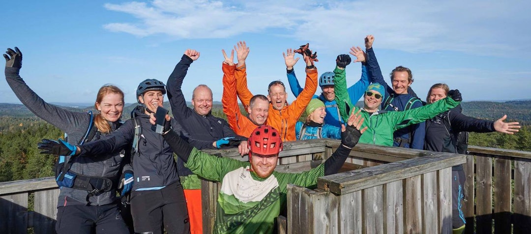 Godt stemning på GTG-turen i Østmarka på lørdag. Foto: Bjørn Enoksen GTG Gulljakt i Østmarka Oct 2017 group - Bjørn Enoksen 1400x