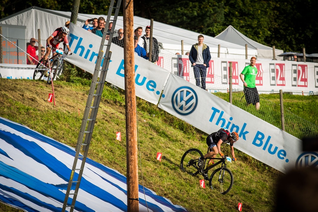 AKKURAT IKKE: Så nære, men så langt unna var Søren Nissen seieren i Birkebeinerrittet. Foto: Snorre Veggan birken2015-1504a