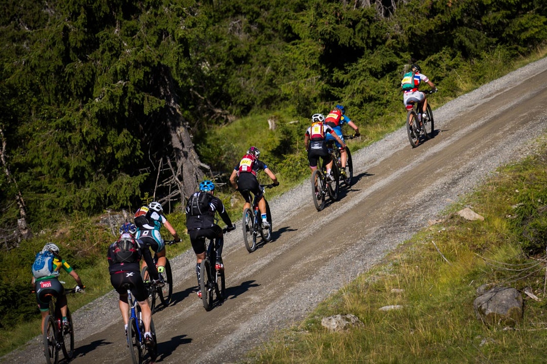 TIL VENSTRE: Stort sett holdt de seg derfor til venstre i løypa. (foto: Snorre Veggan) birken2015-1048a