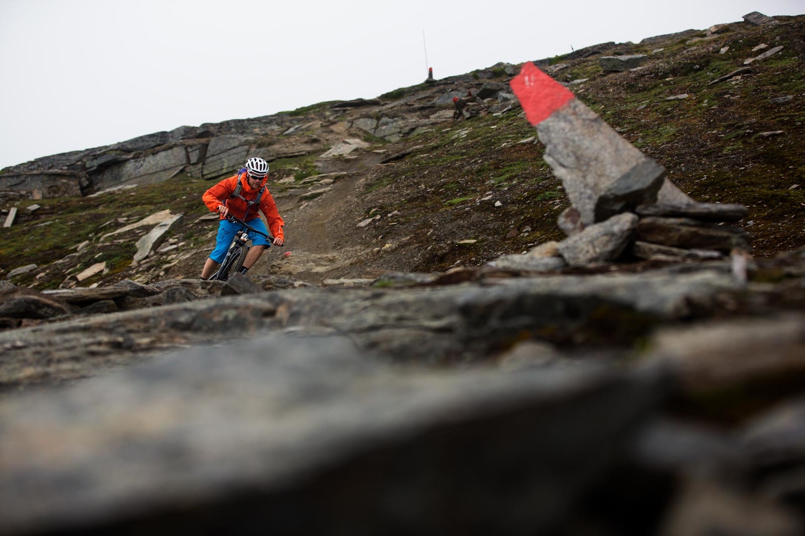 Stien fra Låktåjåkka fjellstasjon ned mot E10 er lang, sammenhengende og sinnssyk morsom. / Stisykling i Norge