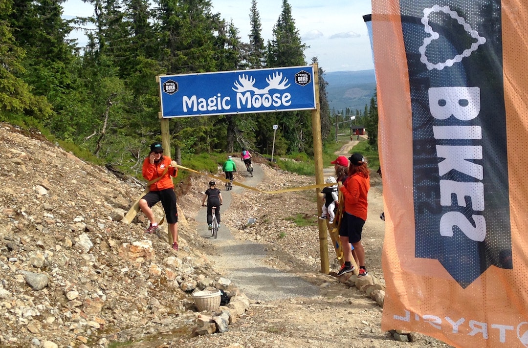 Magic Moose er siste nytt i Trysil Bike Arena, og ble høytidelig åpnet med gullbånd og fest fredag morgen. Foto: Ingeborg Scheve Magic Moose 1400x924