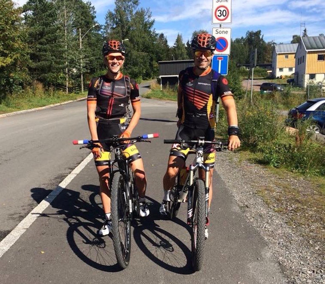 Carl Fredrik Hagen (til venstre) og Morten Mørland etter siste hardøkta før Birken på lørdag. Foto: Knut Ugland Carl fredrik Hagen Morten Mørland Birken-prepp 2015 - Foto Knut Ugland