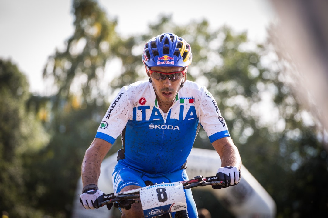 ITALIENSK BRONSE: Marco Aurelio Fontana sikret bronsemedaljen med fem sekunder og det til tross for at han punkterte på den nest siste runden. (foto: Snorre Veggan) terrengVM-4007a