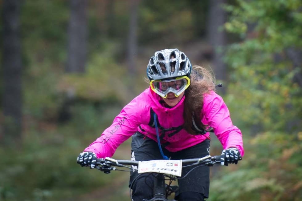 REKORDMANGE JENTER: I 2019 hadde Dramm-enduro rekordmange jenter på startstreken. Helene Thon Moland var en av dem. Foto: Silje Holmsen dramm-enduro