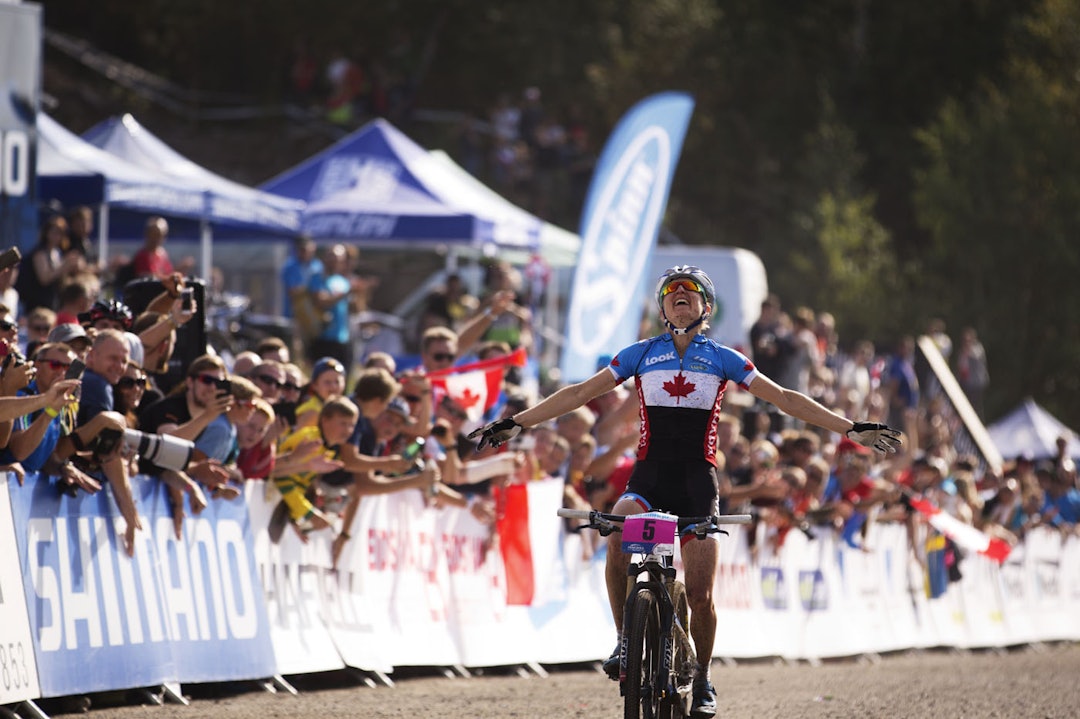 HOLDT INN: Catharine Pendrels rykk holdt helt inn til mål. (foto: Kristoffer H. Kippernes) _IPP0240