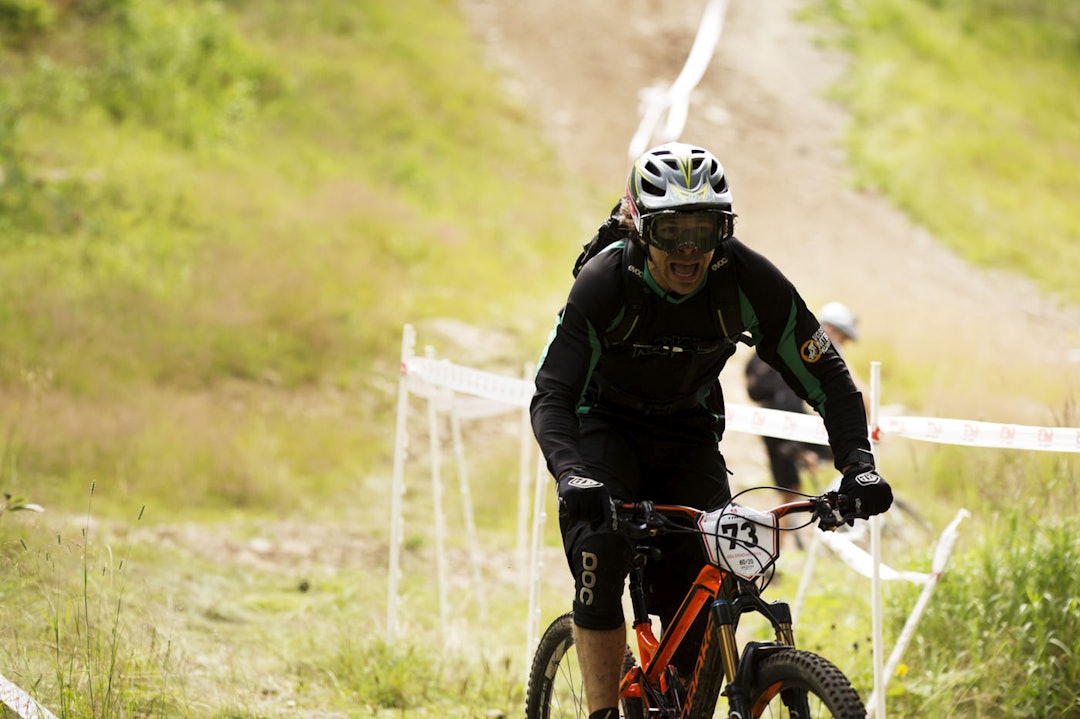 PUST!: Tråkkepartiene satte fysikken på prøve. Geir Nummedal tråkker det han kan. _IPP4171