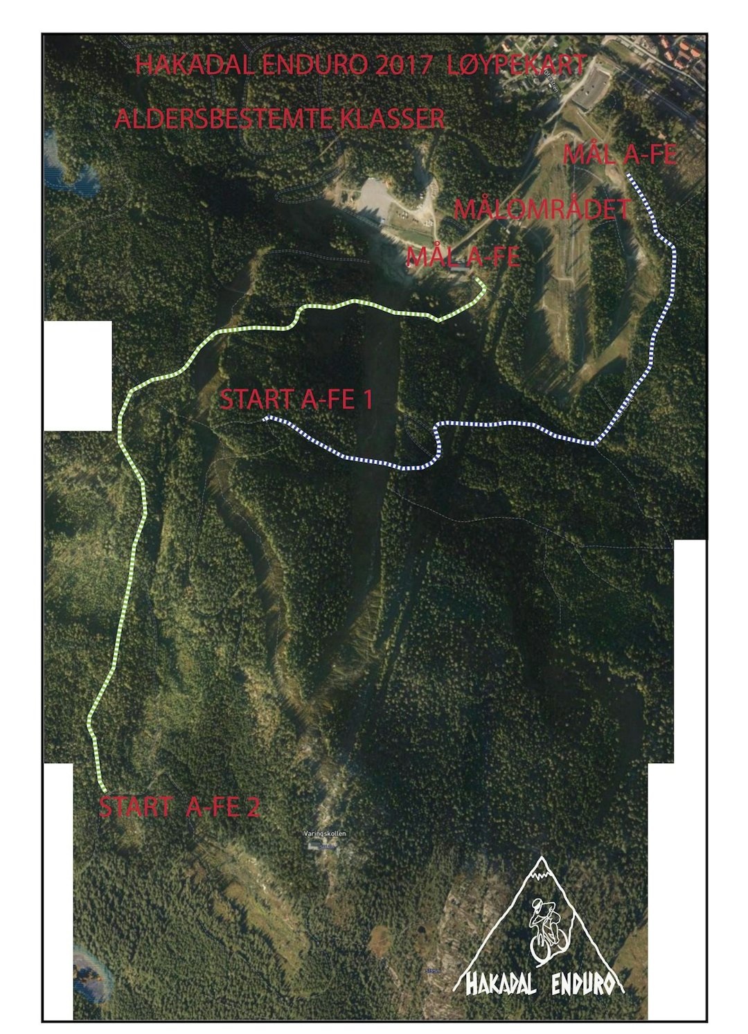 Etappekart enduro aldersbestemte klasser HAKADAL ENDURO LØYPEKART ALDERSBESTEMT 1400x1900