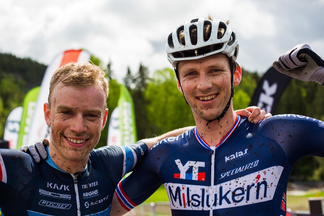 Ole Hem tok seieren i Terrengsykkelrittet 2016 foran fjorårsvinneren Ola Kjøren. Foto: Snorre Veggan Ole Hem - Ola Kjøren - TRS 2016 - Snorre Veggan