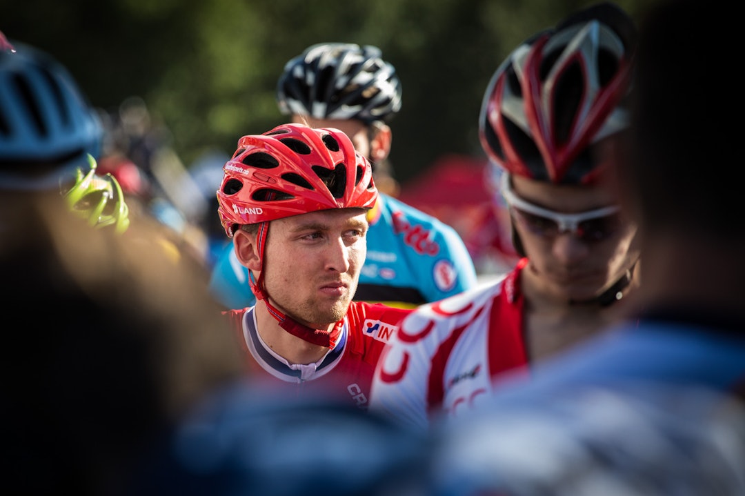 LIKE FØR: Sondre Kristiansen er fokusert før start. (foto: Snorre Veggan) terrengVM-1319a