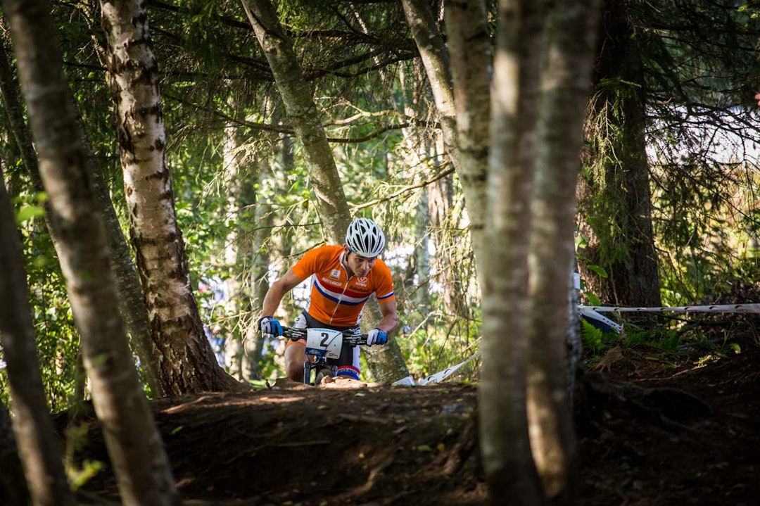 NEDERLANDSK GULL: Michiel van der Heijden fra Nederland lå som nummer tre på den første runden, men etter seks runder var han raskest av samtlige. (foto: Snorre Veggan) terrengVM-1437a