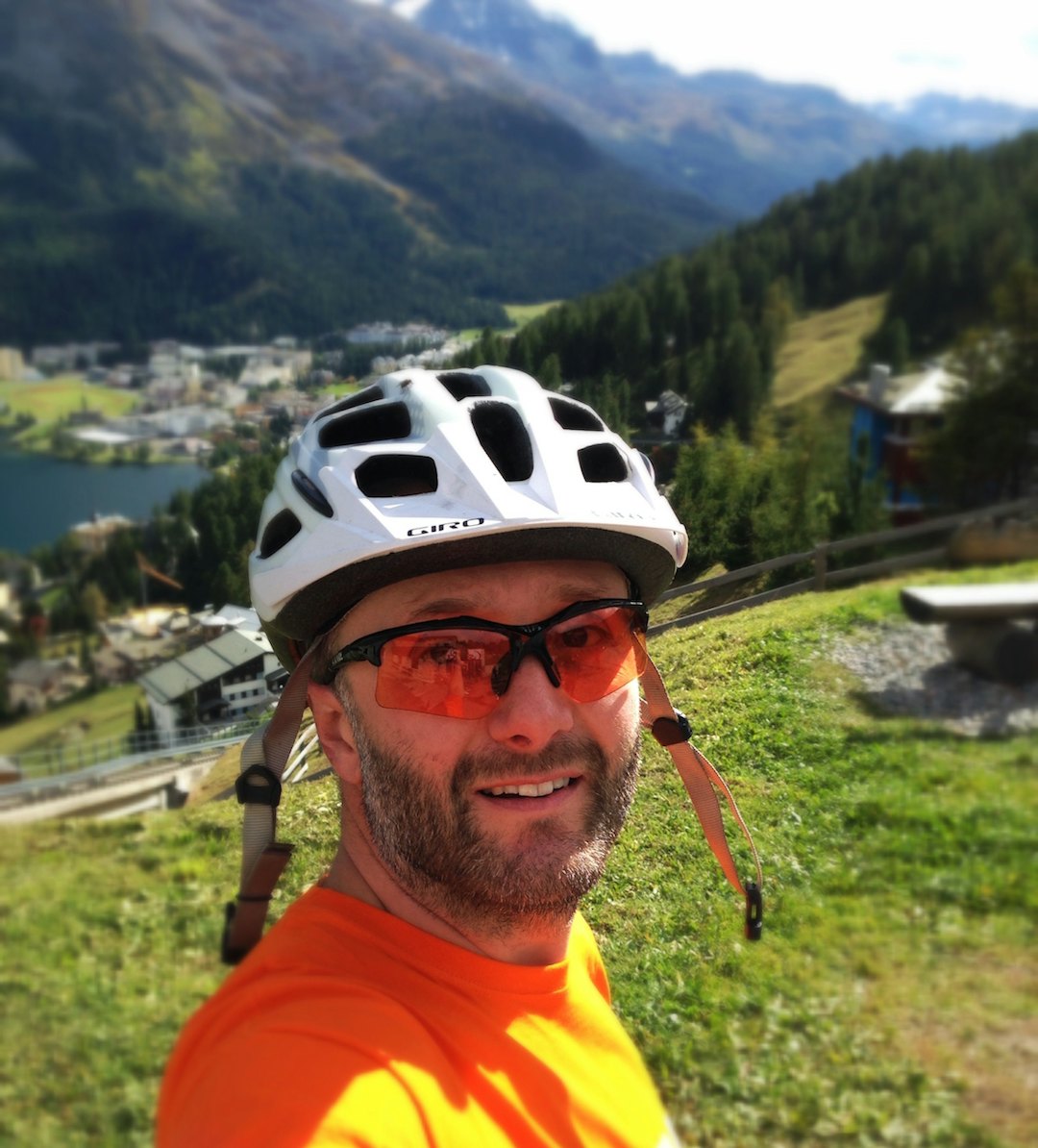 Haaken Christensen var med på studietur til Sveits i fjor for å lære mer om terrensykkelbasert turisme. Foto:Privat Haaken M Christensen - Switzerland 2015 - Privat