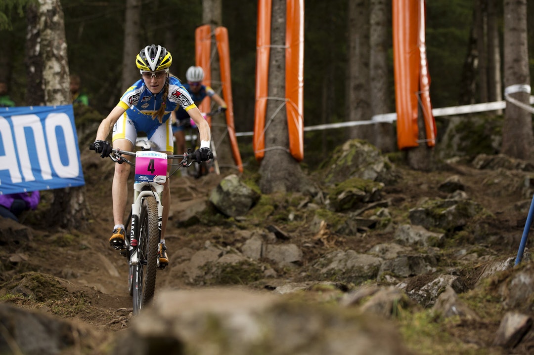 BARE NESTEN: Yana Belomoina fra Ukraina kjempet lenge i teten, men måtte ta til takke med den litt sure fjerdeplassen. (foto: Kristoffer H. Kippernes) _IPP8695