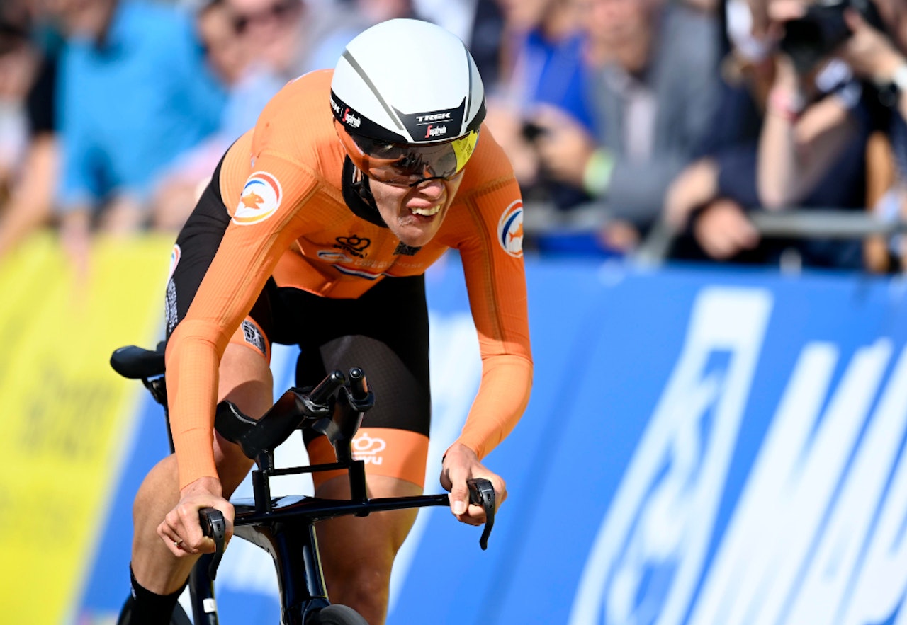 VM-GULL: Ellen van Dijk gikk til topps på kvinnenes tempo i Flandern. Foto: Cor Vos
