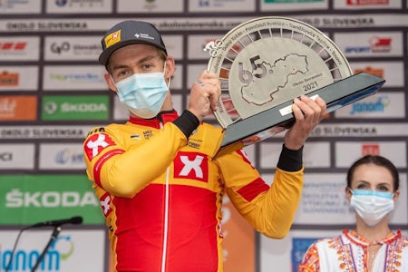 VANT: Kristoffer Halvorsen tok årets første seier i det slovakiske etapperittet Okolo Slovenska. Foto: Mario Stiehl