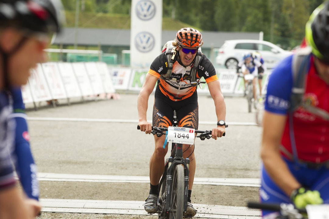 BRA TRØKK: Lars Berger syklet inn til den knallsterke tiden 2.49.23, og var dermed raskest utenom eliteklassene. (foto: Kristoffer H. Kippernes) _KHK4007