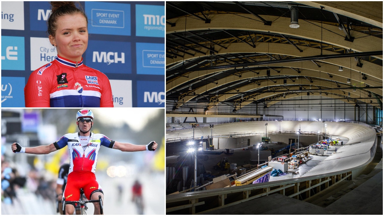 KLARE FOR OPPDRAGET: Sola-velodromen skal bytte banedekke i 2026. Alexander Kristoff og Susanne Andersen blir en sentral del av avviklingen. Foto: Cor Vos/ Folkehallene. velodromen på Sola