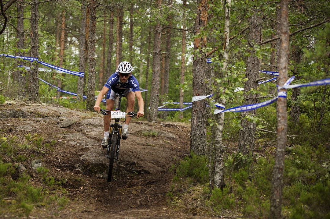 Adrian Hilde fra KCK med full kontroll i utforkjøringene. 14.plass i Menn Senior. _63A2191