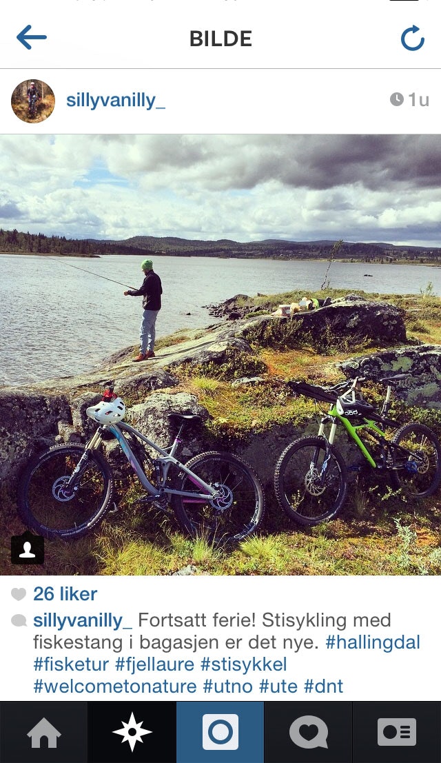 SYKKELFISKING: @sillyvanilly_ har vært på fisketur i Hallingdal, sykkelassistert sådan. image-4