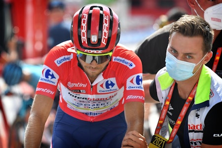 FORSVARTE LEDELSEN: Odd Christian Eiking beholder ledertrøyen i Vuelta a España. Foto: Cor Vos FORSVARTE LEDELSEN: Odd Christian Eiking beholder ledertrøyen i Vuelta a España. Foto: Cor Vos