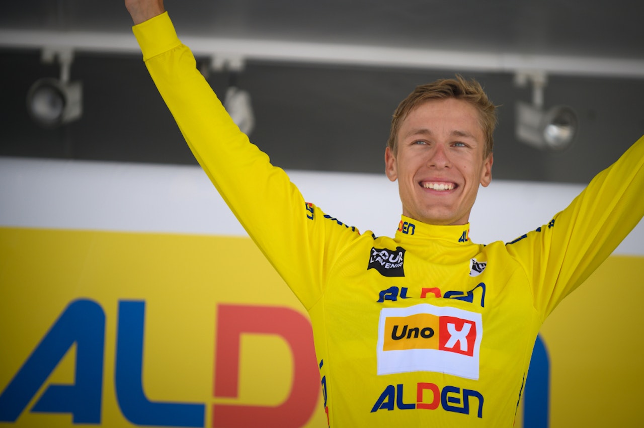 VANT: Tobias Halland Johannessen, her etter gårsdagens etappe, vant Tour de l'Avenir sammenlagt. Foto: Anouk Flesch/Tour de l'Avenir