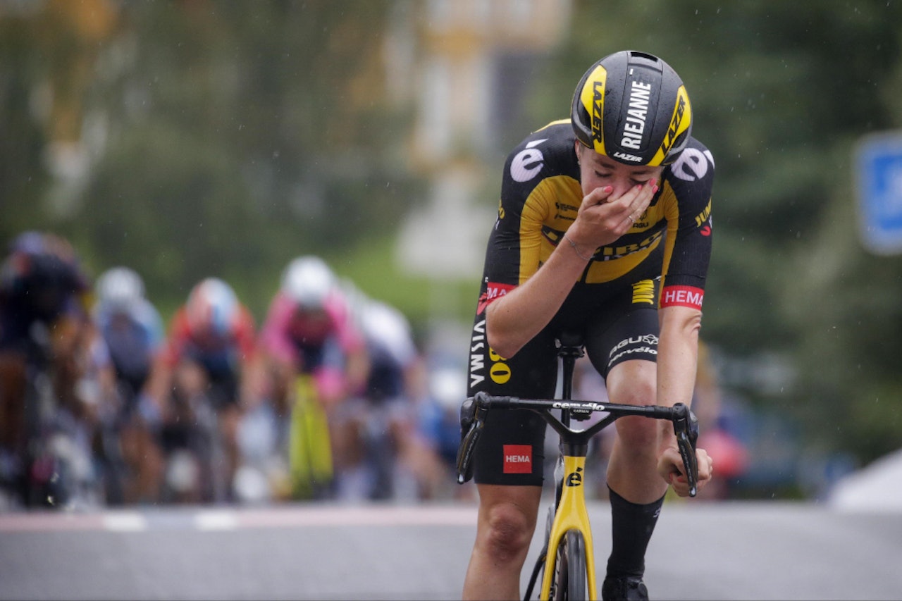 TÅRENE KOM: Riejanne Markus tok sin første WorldTour-seier på den andre etappen av Ladies Tour of Norway. Foto: Cor Vos