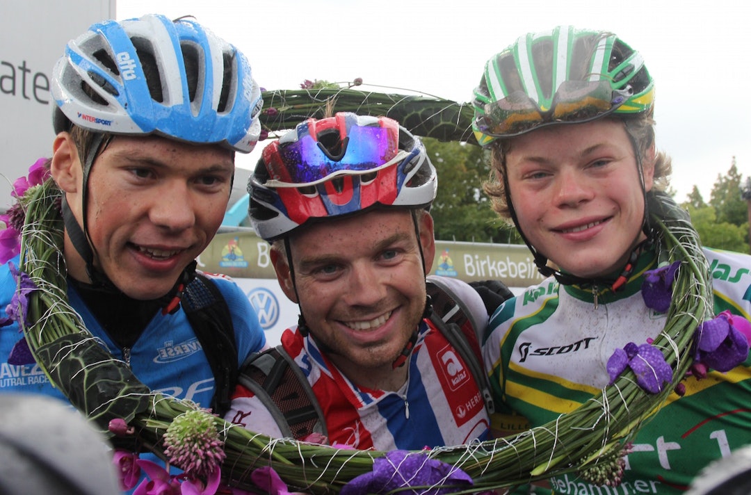 Lars Ragnar Manengen ønsker seg tilbake til toppen av pallen. For eksempel i Birkebeinerrittet, som her i 2012. Da vant han foran Martin Olsen (til venstre) og Truls Engen Korsæth (til høyre). Foto: Ingeborg Scheve Engen Korsæth (til hlyre)