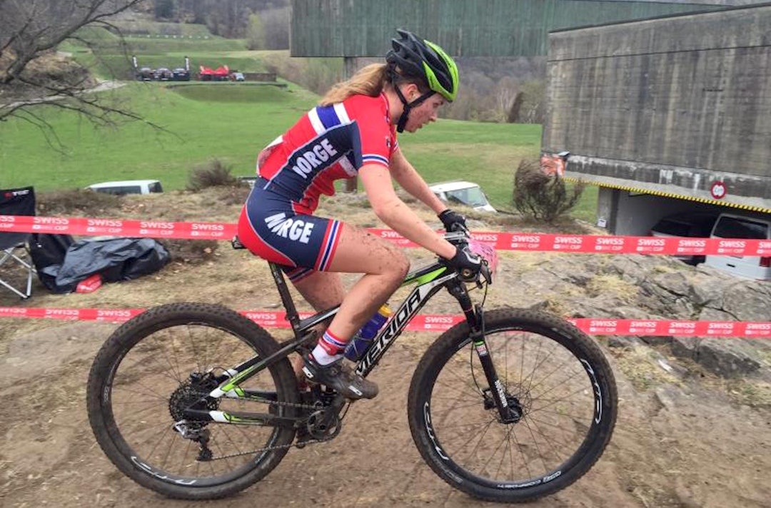 Thea Siggerud imponerte med over ett minutts seiersmargin i kvinner junior, og en tid som ville holdt til andreplass blant seniorene. Foto: NCF Thea Siggerud Swiss Cup 2016 - NCF