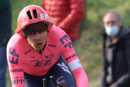 WORLDTOUR-TRIUMF: EF Education-Nippo-rytter Stefan Bissegger vant den 3. etappen i Paris-Nice med POC Tempor på hodet. Foto: Cor Vos poc tempor ef education-nippo stefan bissegger