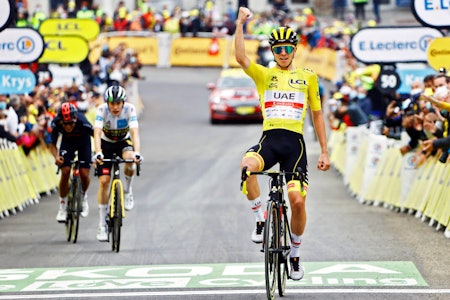 OVERLEGEN: Ingen kunne gjøre noe med Tadej Pogacar på den 18. etappen av Tour de France heller. Foto: Cor Vos