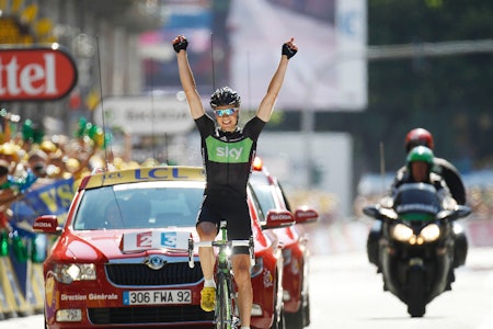VILL ETAPPE: Edvald Boasson-Hagen vinner den 17. etappen i Tour de France 2011, som har målgang i Pinerolo. Foto: Cor Vos