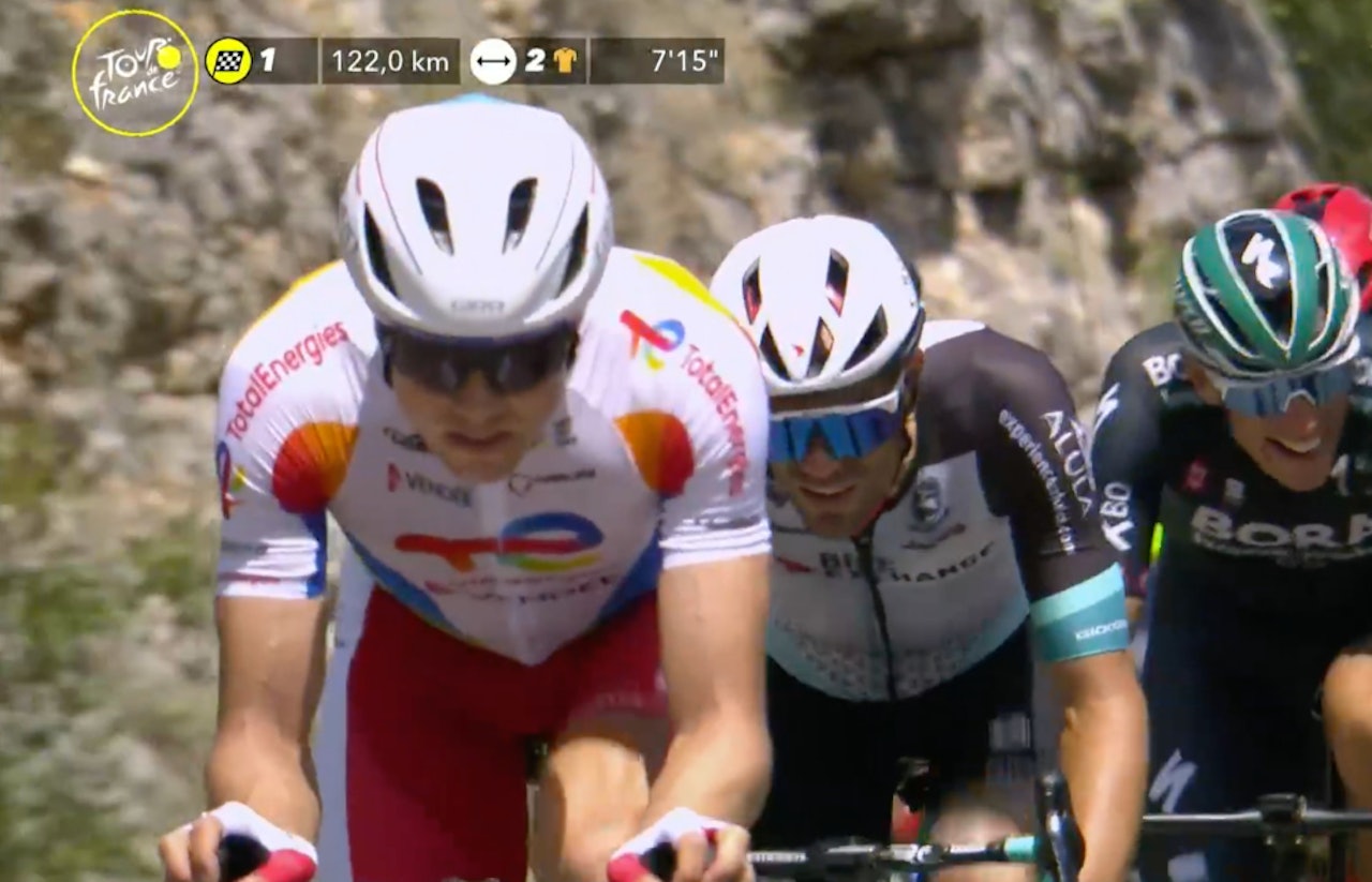 I BRUDD: Edvald Boasson-Hagen kan ta en ny etappeseier i Tour de France. Foto: Skjermdump Eurosport/Discovery+ I BRUDD: Edvald Boasson-Hagen kan ta en ny etappeseier i Tour de France. Foto: Skjermdump Eurosport/Discovery+