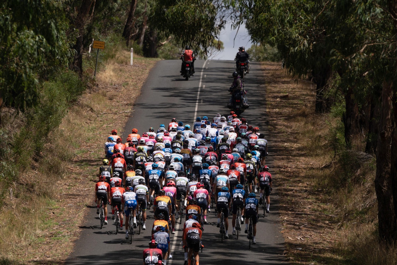 IKKE NOE DOWN UNDER: Dette bildet er fra fjorårets utgave av Tour Down Under. I år ble rittet avlyst, og kun en nasjonal utgave ble arrangert. Foto: Cor Vos