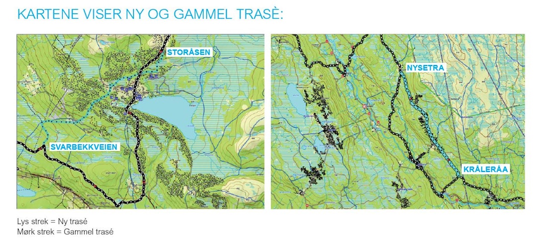Justert rittrase ny og gammel Justert rittrase ny og gammel