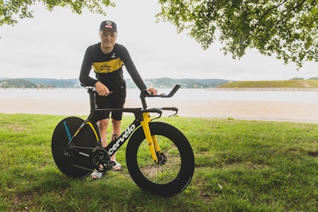 LYNRASK: Tobias Foss knuste rekorden på 50 km tempo da han tok NM-gull. Vi har tatt en titt på hans Cervélo P5. Foto: Henrik Alpers. tobias foss cervelo p5
