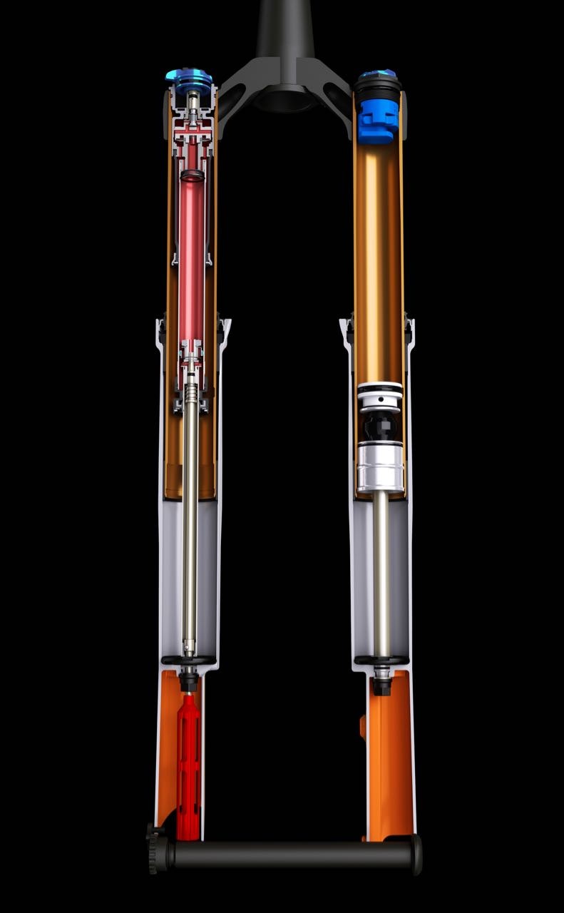 INNMAT: Luftfjæra kan tilpasses ved å sette inn spacere. Demperenheten har ekstra tjukt skaft. INNMAT: Luftfjæra kan tilpasses ved å sette inn spacere. Demperenheten har ekstra tjukt skaft.