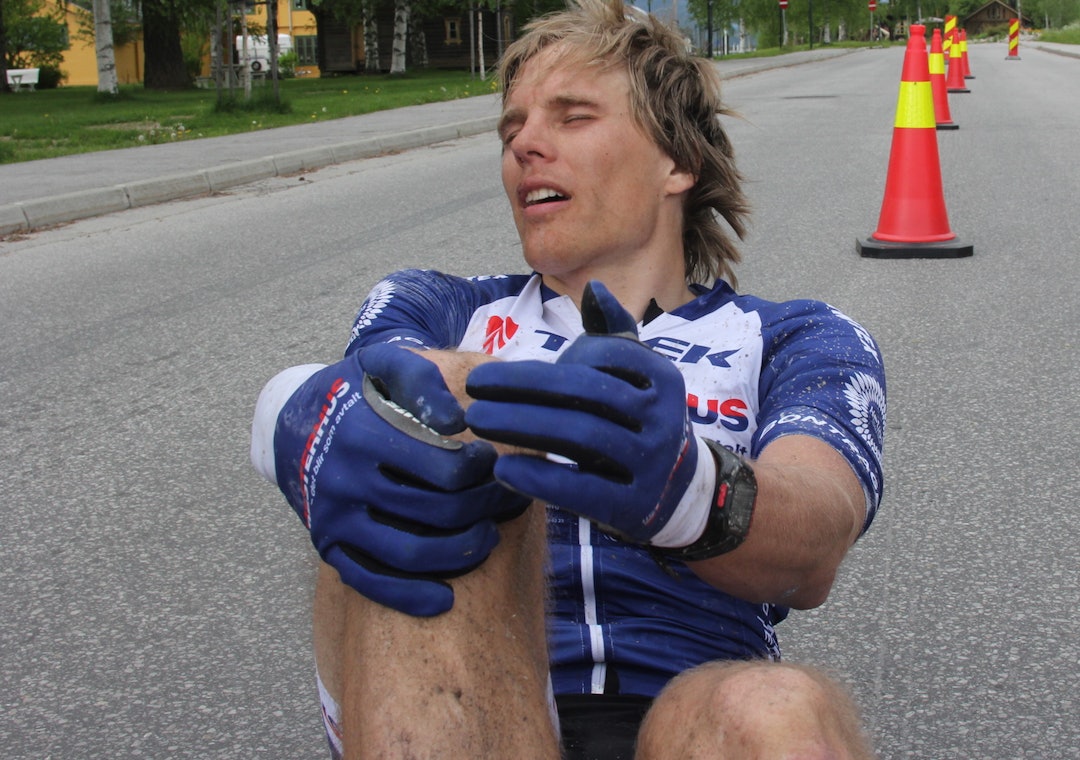 Anders Fiksvik hadde krampe fra Fonnåsfjellet til mål. Da går tida fort. Foto: Ingeborg Scheve Anders Fiskvik 1400x924