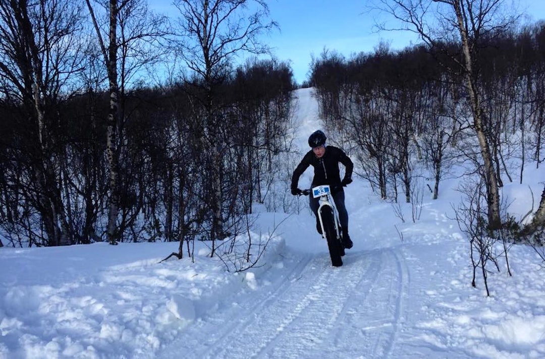 Daniel Leibakken vant Skaidi Fatbike 2015. Han er tilbake på start i årets utgave. Foto: Arrangøren Daniel Leirbakken - Skaidi Fatbike 2015 - Foto Arrangøren copy