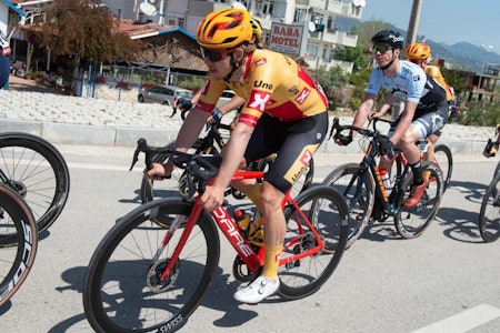 NÆR IGJEN: Kristoffer Halvorsen var frempå i Boucles de la Mayenne, men nådde ikke helt frem. Her i aksjon i Tour of Turkey i april. Foto: Mario Stiehl NÆR IGJEN: Kristoffer Halvorsen var frempå i Boucles de la Mayenne, men nådde ikke helt frem. Her i aksjon i Tour of Turkey i april. Foto: Mario Stiehl
