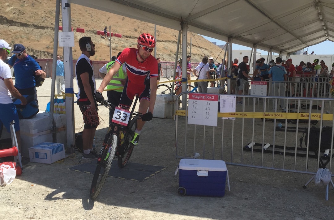 SONDRE KRISTIANSEN var eneste norske terrengsyklist i European Games. Han ble nest best av U23-rytterne. Foto: Eddy Knudsen Storsæter Sondre Euro GamesBaku - Foto Eddy Knudsen Storsæter