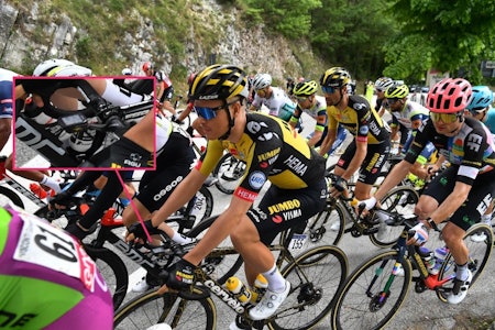 LITEN: Tobias Foss sykler med Garmins minste modell i Giro d'Italia. Foto: Cor Vos