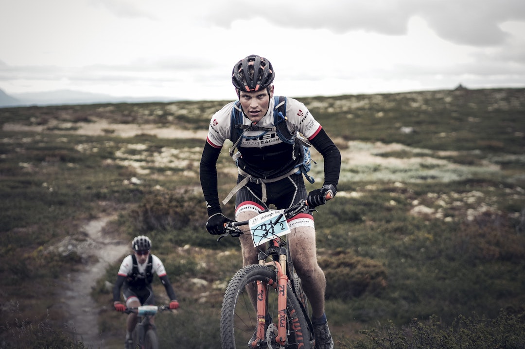 Team KTM/TREK Pedalen med Joachim Haug og Jørgen Pettersen kom på andreplass i Helvegs. Foto: Fredik H. Breie Team KTM:TREK Pedalen - Offroad Valdres 2017 - Fredrik H. Breien- 1400x933