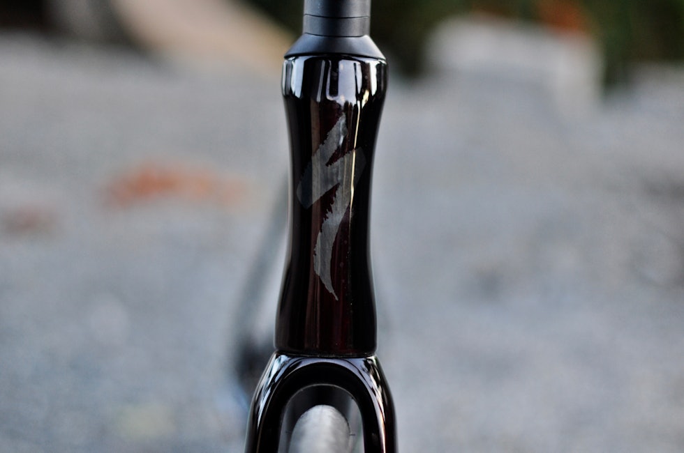 TIMEGLASSFIGUR: Styrerøret på Tarmac SL7 er utformet for lav vekt og lav luftmotstand. Specialized Tarmac SL7