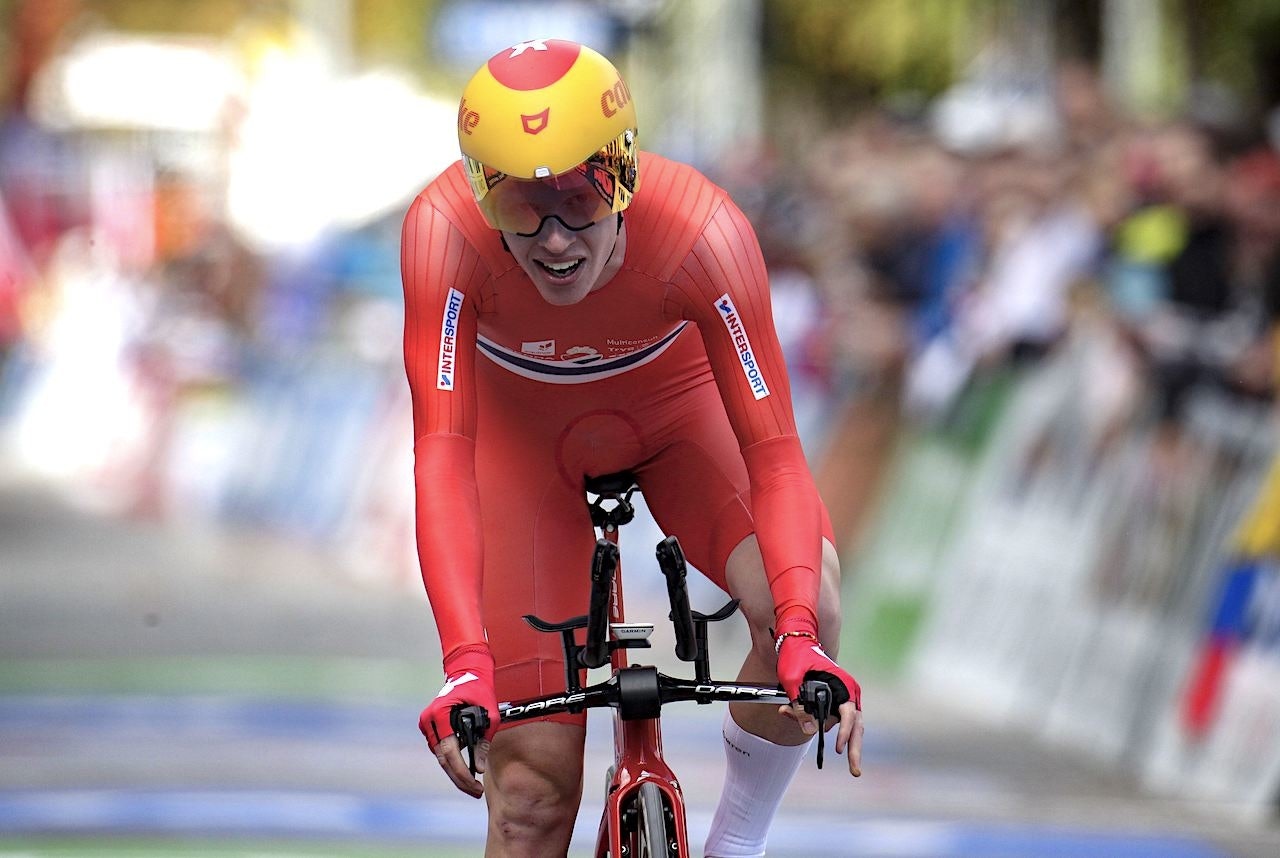 KOM TIL KORT: Andreas Leknessund var nærmest Norgesrekorden på 10 kilometer tempo i går. Illustrasjonsfoto, Cor Vos.  andreas leknessund sykler tempo