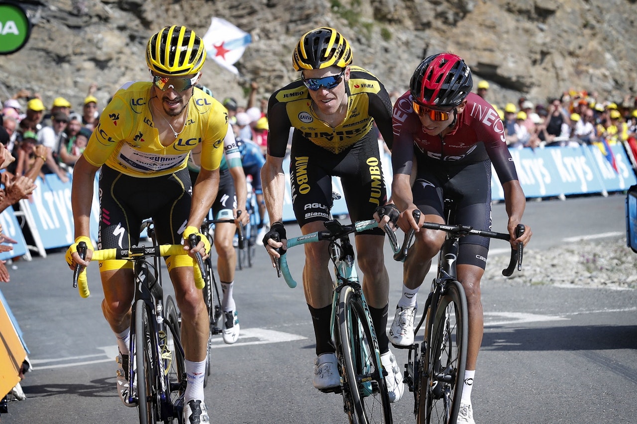 FORTSETTER Å IMPONERE: Julian Alaphilippe overrasket nok både seg selv og alle andre med andreplass på dagens tøffe fjelletappe. Foto: Cor Vos.  FORTSETTER Å IMPONERE: Julian Alaphilippe overrasket nok både seg selv og alle andre med andreplass på dagens tøffe fjelletappe. Foto: Cor Vos.