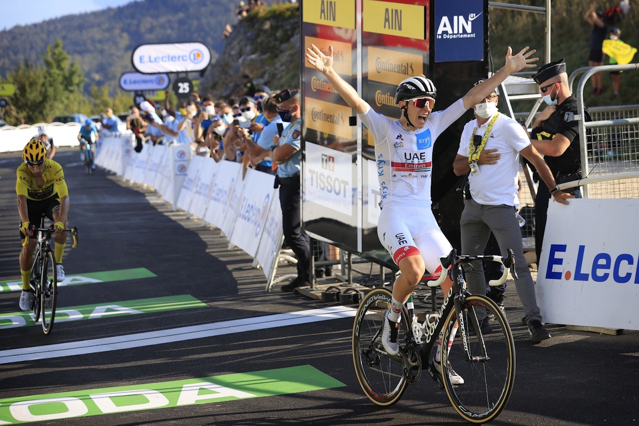 SLOVENSKE DUELANTER: Tadej Pogacar og Primoz Roglic fortsetter å herje i fjellene i Tour de France. Foto: Cor Vos. 